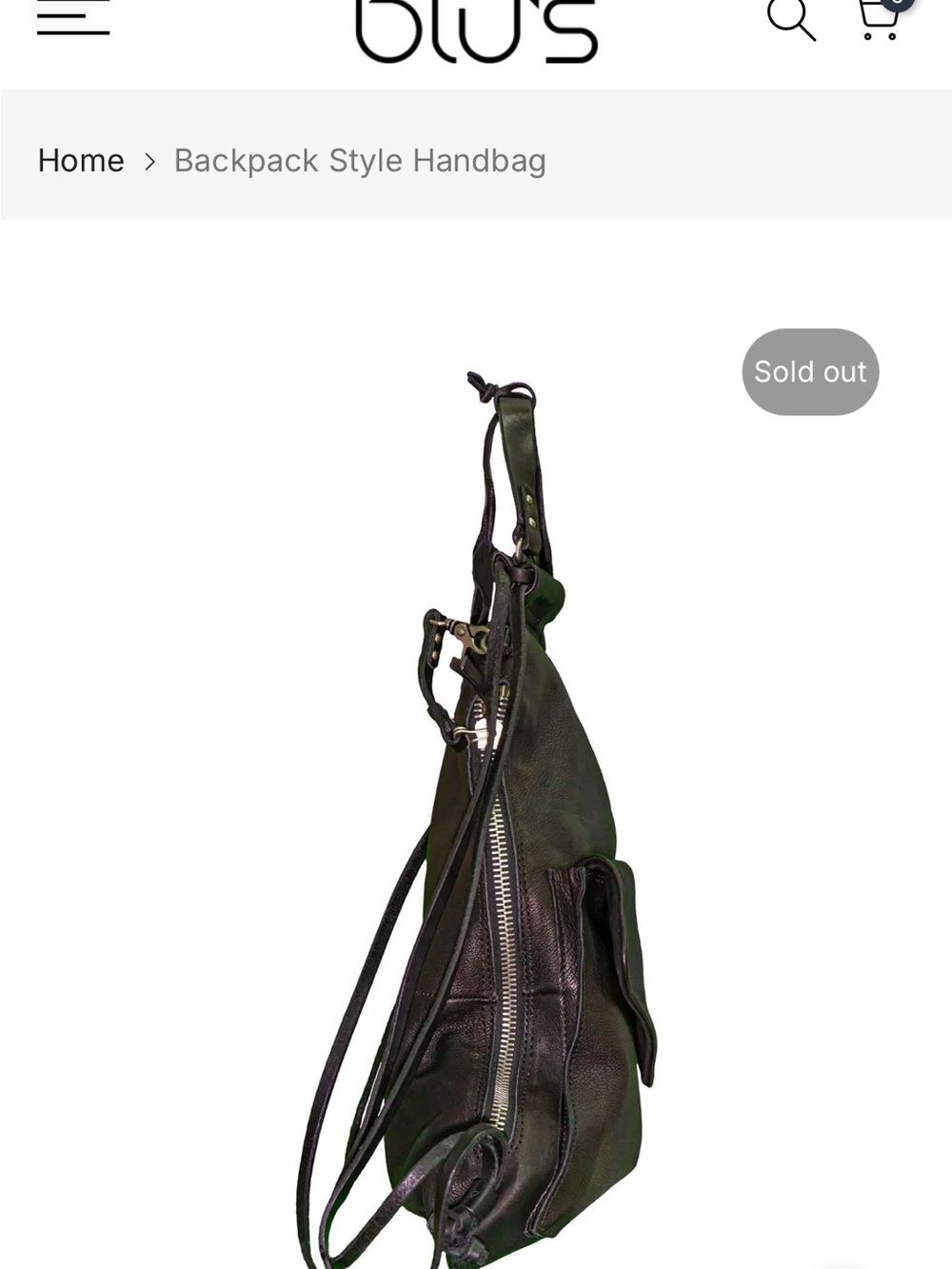 A.S.98 Black Leather  Backpack - Picture 3 of 7